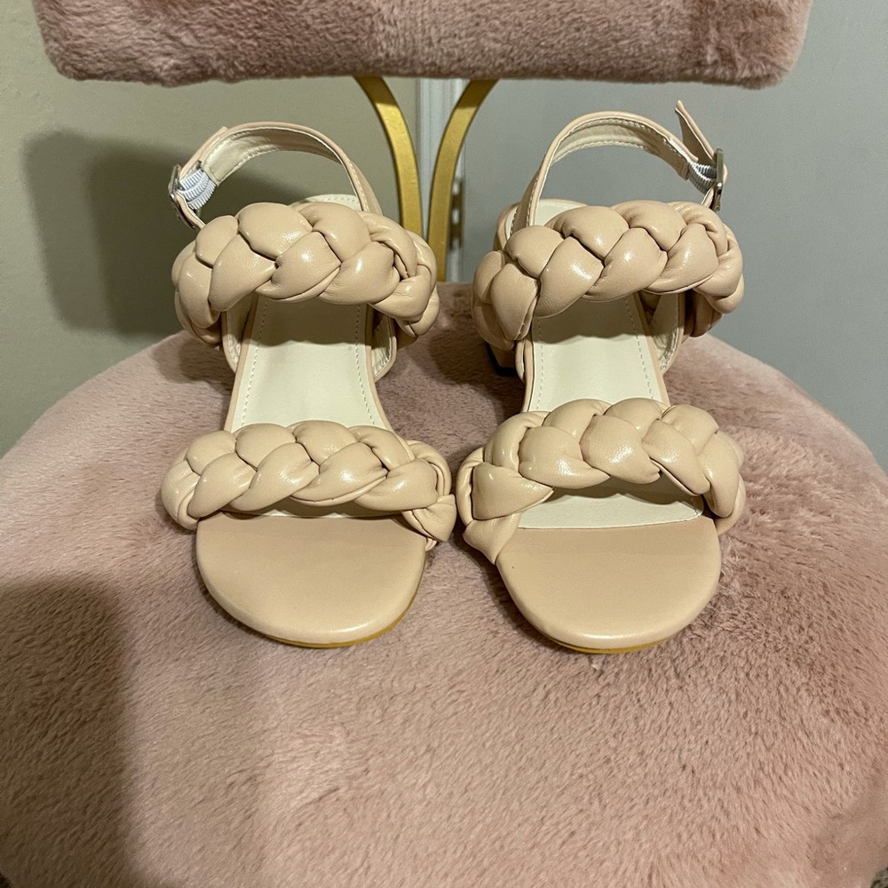 Braided heeled sandals